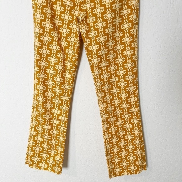 Zara The Dreed Flare in Abstract Floral Golden Denim Jeans - Picture 5 of 9